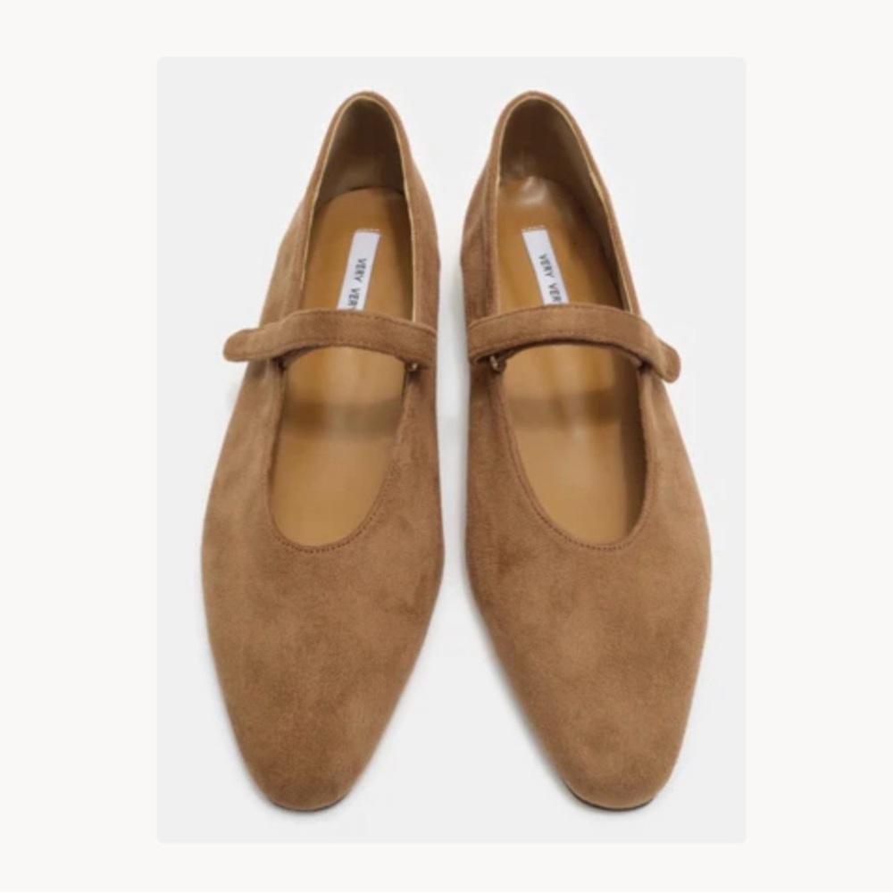 SourceUnknown Suede Mary Jane Flats, Brown 7US